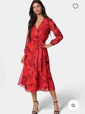 Bebe Printed Wrap Dress NWT!